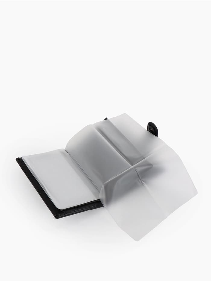 Портмоне мужское на кнопке, 3 в 1, для автодокументов и паспорта, 2 отдела, для карт, для монет, чёрное