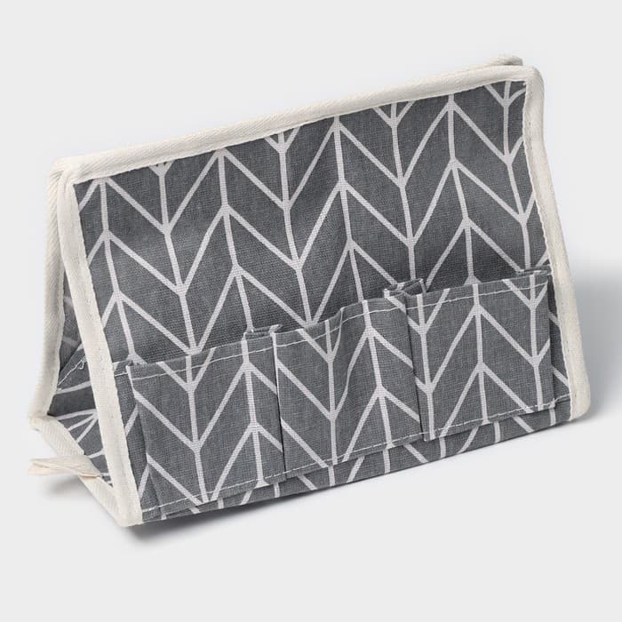 Органайзер для мелочей Доляна «Зиг-заг», 6 карманов, 25×13×18 см, серый