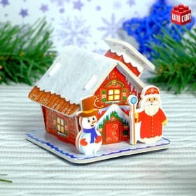 Конструктор 3D фигурки UNICON «Дом деда мороза»