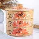 Набор для холодца Псковский гончар «Подарочный. Мак», 3 шт., 750 мл, керамика, бежевый