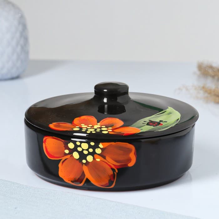 Набор для холодца Псковский гончар «Подарочный», 3 шт., 750 мл, керамика, чёрный