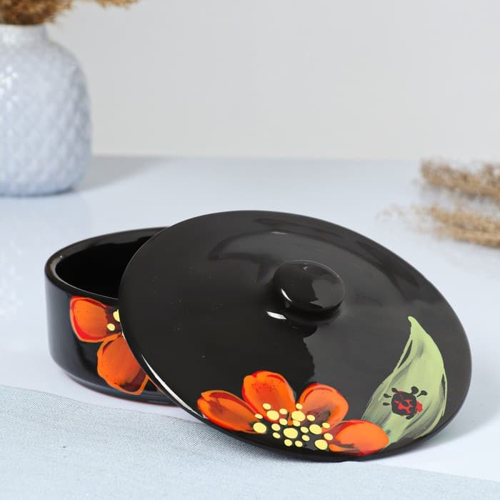 Набор для холодца Псковский гончар «Подарочный», 3 шт., 750 мл, керамика, чёрный