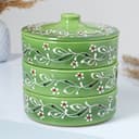 Набор для холодца Псковский гончар «Ритм», 3 ёмкости, 750 мл, керамика, зелёный