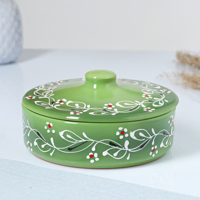 Набор для холодца Псковский гончар «Ритм», 3 ёмкости, 750 мл, керамика, зелёный