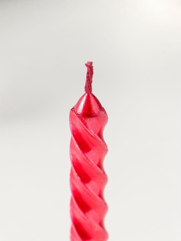 Набор свечей витых, 1.5×15 см, 3 шт., рубиновые