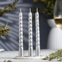 Набор свечей витых, 1.5×15 см, 3 шт., серебряный блистер