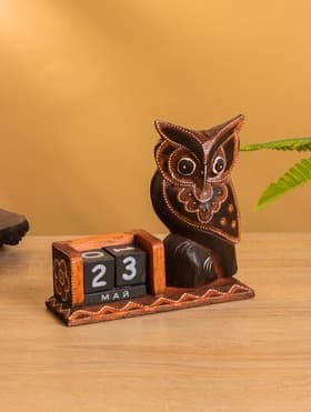 Вечный календарь настольный «Сова», 15×6×12 ± 1.5 см, дерево
