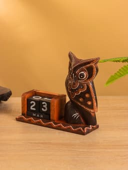 Вечный календарь настольный «Сова», 15×6×12 ± 1.5 см, дерево