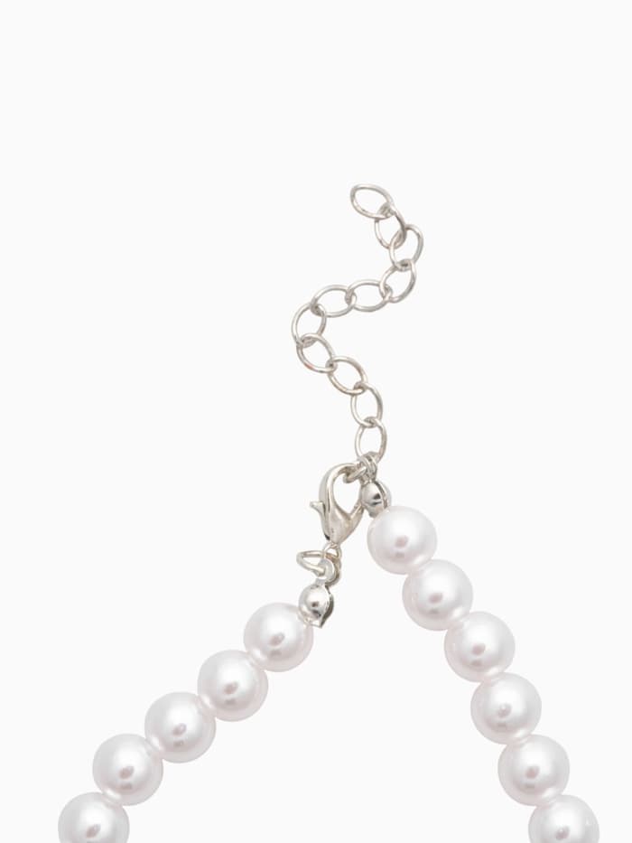 Набор 3 предмета: серьги, бусы, браслет «Классика», белый, 45 см