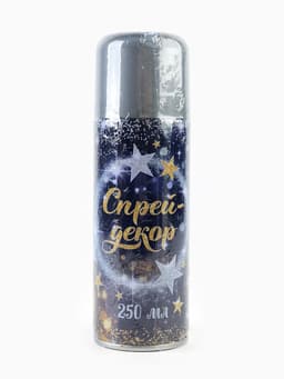 Спрей для новогоднего декора, блёстки, 250 мл, цвет серебряный