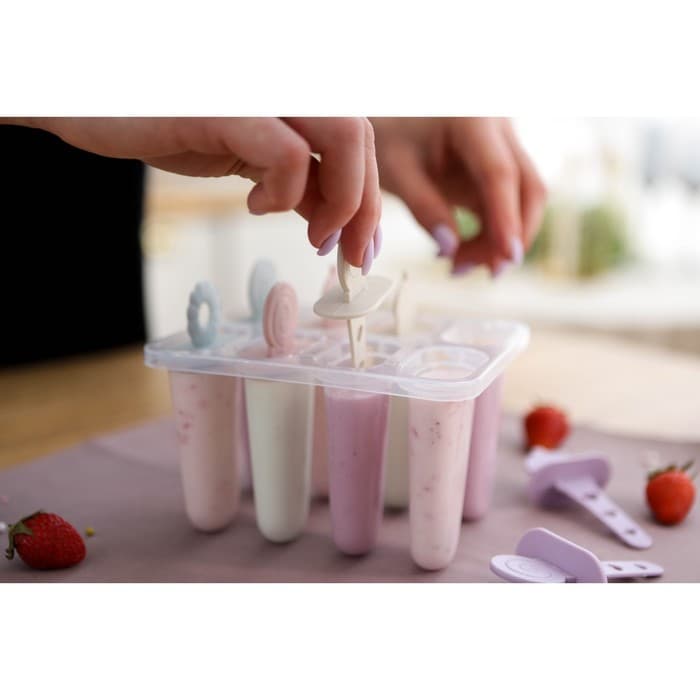 Форма для мороженого Доляна «Леденец», 15×12×12 см, 8 ячеек, пластик, прозрачная