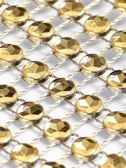 Лента с имитацией страз, 12 см, 9±1 м, цвет золотой