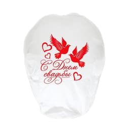 Фонарик желаний «С днём свадьбы», купол