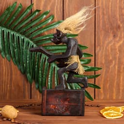 Вечный календарь «Абориген с гитарой», 23×16×7 см, дерево