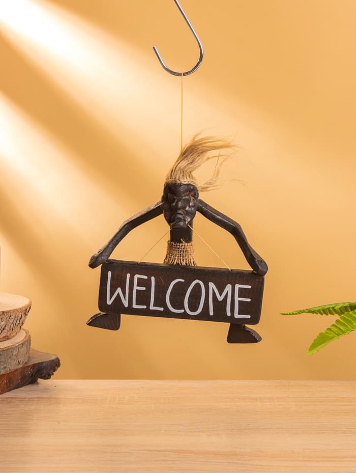 Фигурка с табличкой «Абориген Welcome», 17×15×6.5 см, дерево