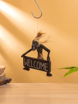 Фигурка с табличкой «Абориген Welcome», 17×15×6.5 см, дерево