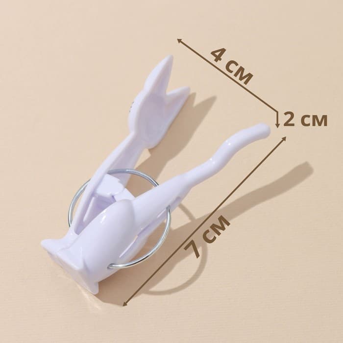 Прищепки для белья «Коты», 7×2×4 см, 4 шт., белые