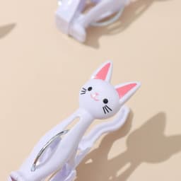 Прищепки для белья «Коты», 7×2×4 см, 4 шт., белые