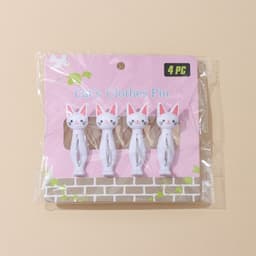 Прищепки для белья «Коты», 7×2×4 см, 4 шт., белые