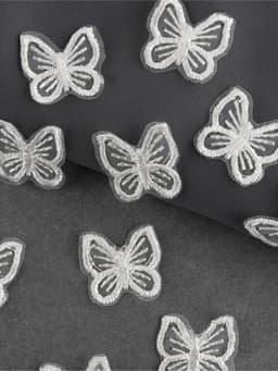 Аппликация для одежды «Бабочка», текстильная, 2.5×2.5 см, 10 шт., белая