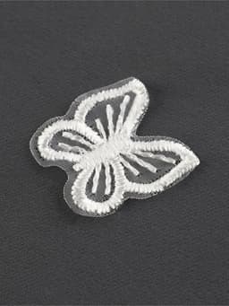 Аппликация для одежды «Бабочка», текстильная, 2.5×2.5 см, 10 шт., белая