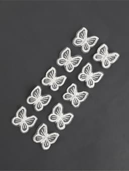 Аппликация для одежды «Бабочка», текстильная, 2.5×2.5 см, 10 шт., белая