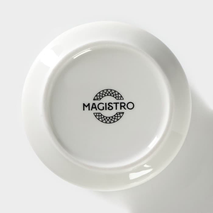 Сахарница с ложкой Magistro «Морской бриз», 250 мл, фарфор, белая