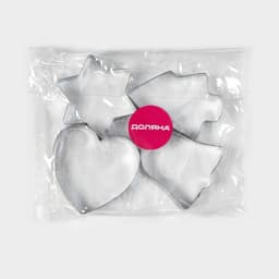 Формы для печенья новогодние «Рождество», набор 4 шт., нержавеющая сталь, серебристые