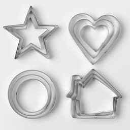 Формы для печенья Доляна «Домик.Круг.Сердце.Звезда», набор 12 шт., металл, серебристые