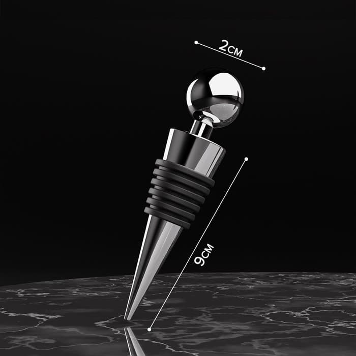 Пробка для бутылки Доляна «Шар», 9 см, серебристая