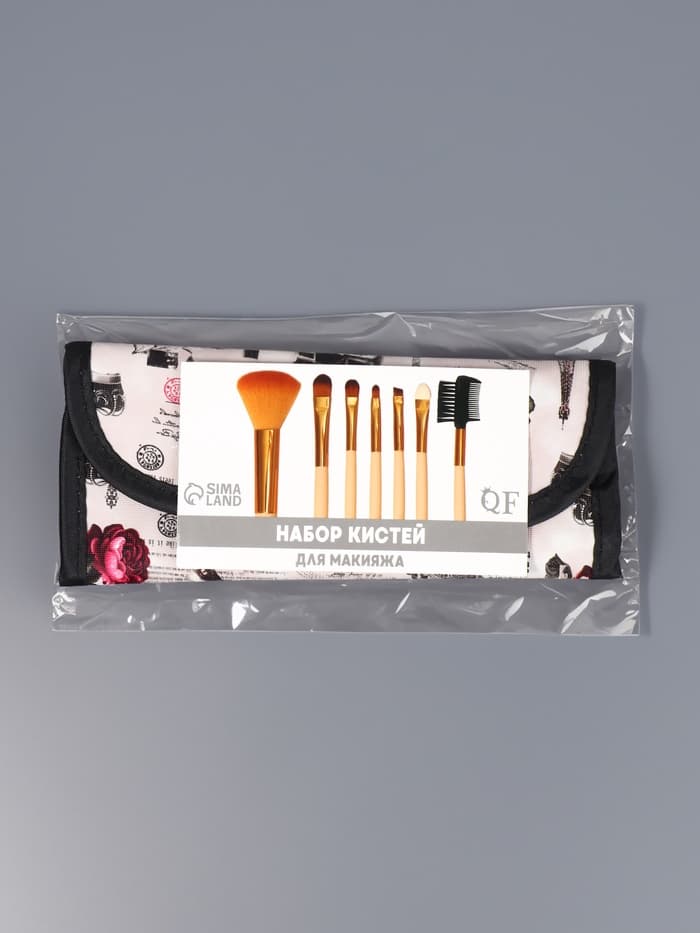 Набор кистей для макияжа PASTEL BLUSH, 7 шт., в чехле