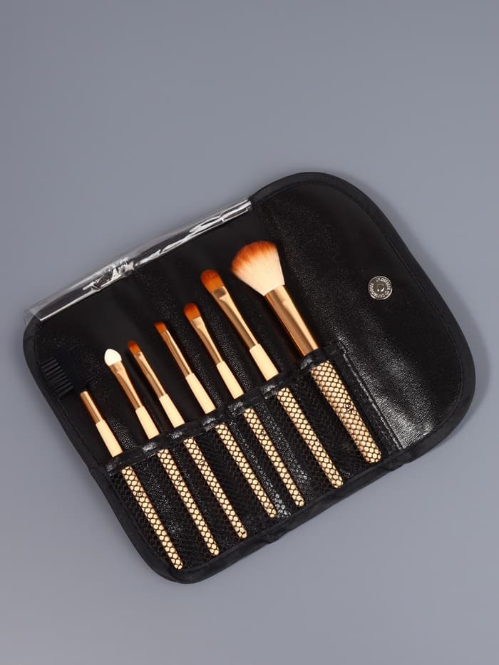 Набор кистей для макияжа PASTEL BLUSH, 7 шт., чехол в комплекте, бежевый