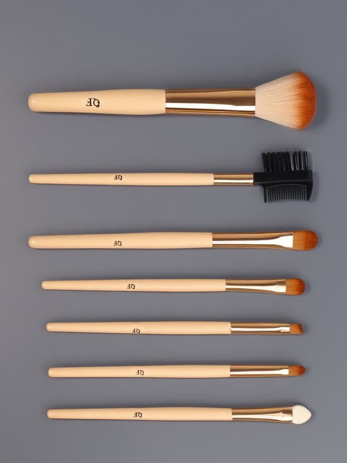 Набор кистей для макияжа PASTEL BLUSH, 7 шт., чехол в комплекте, бежевый