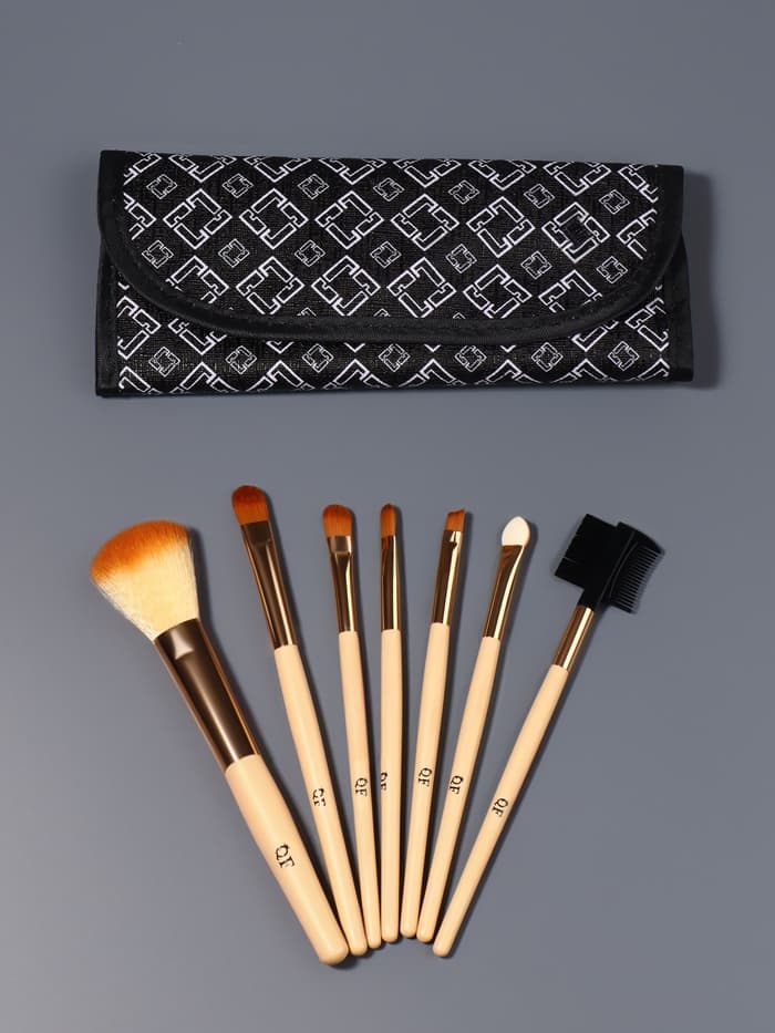 Набор кистей для макияжа PASTEL BLUSH, 7 шт., чехол на кнопке, бежевый