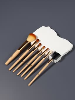 Набор кистей для макияжа PASTEL BLUSH, 7 шт., чехол на кнопке, бежевый