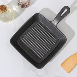 Сковорода - гриль «Квадрат. Гриль», 19×3 см, индукция, чугун, серая