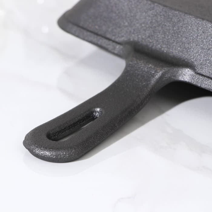 Сковорода - гриль «Квадрат. Гриль», 19×3 см, индукция, чугун, серая