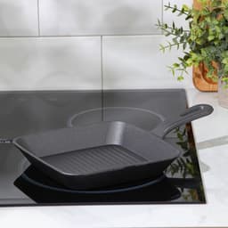 Сковорода - гриль «Квадрат. Гриль», 19×3 см, индукция, чугун, серая