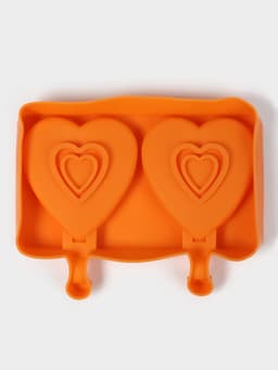 Форма для мороженого «Сердечко», силикон, 19.5×14×2.5 см, 2 ячейки (8.4×9 см), МИКС