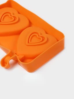 Форма для мороженого «Сердечко», силикон, 19.5×14×2.5 см, 2 ячейки (8.4×9 см), МИКС