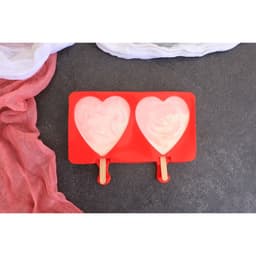 Форма для мороженого «Сердечко», силикон, 19.5×14×2.5 см, 2 ячейки (8.4×9 см), МИКС