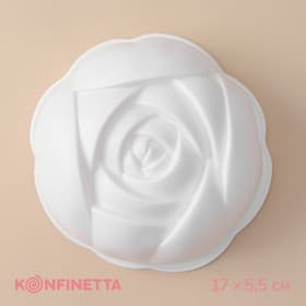 Форма для муссовых десертов и выпечки KONFINETTA «Роза», 17×5.5 см, белая