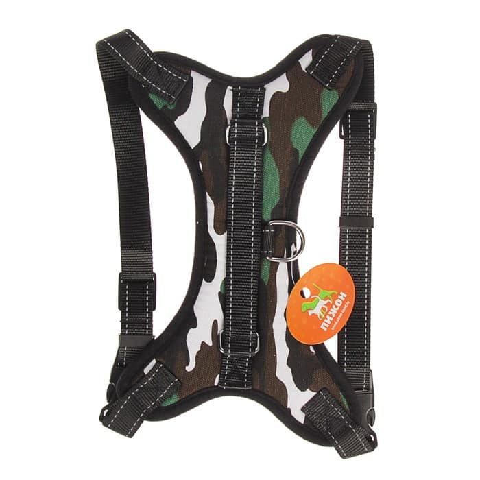 Шлейка К7, размер L, ОГ 64-86 см, вес 18- 27.5 кг, мягкая, светоотражающая, хаки