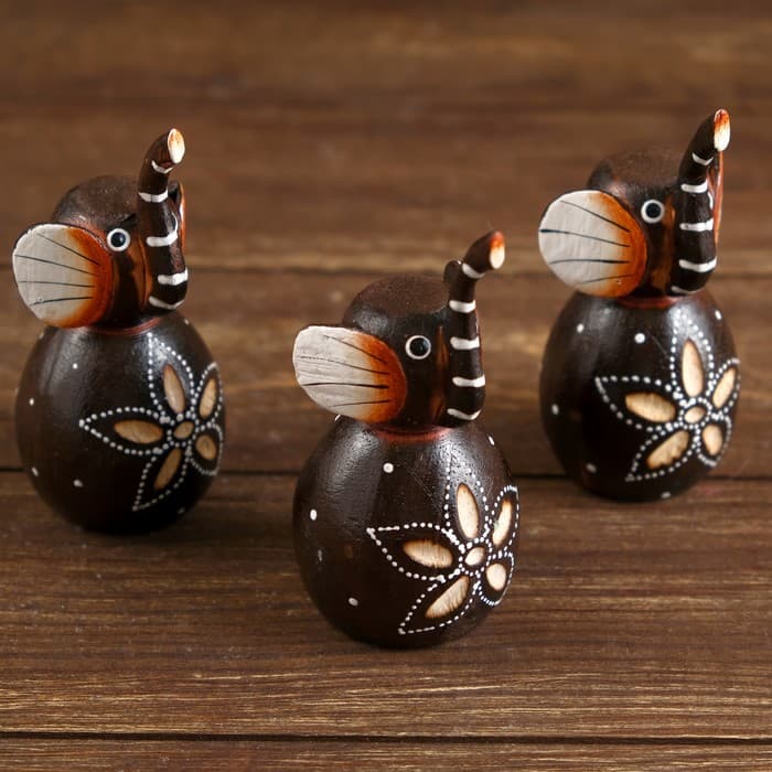 Набор сувенирный «Слоники», 3 шт., 14×4.5×12 см