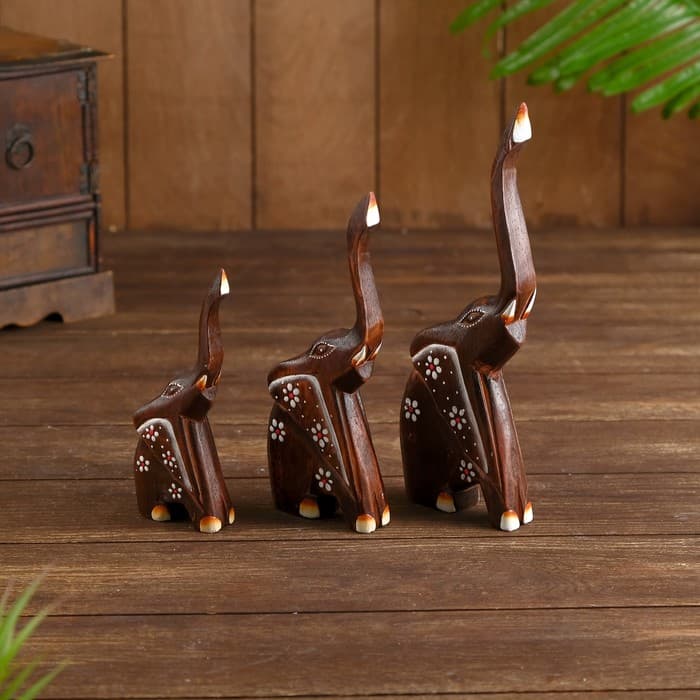 Набор сувенирный «Слоники», 3 шт., 22×3×22 см