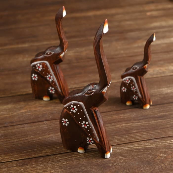 Набор сувенирный «Слоники», 3 шт., 22×3×22 см