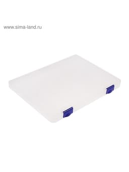 Папка для документов А4 Стамм, 230×305×23 мм, пластик, прозрачный корпус, синие защелки