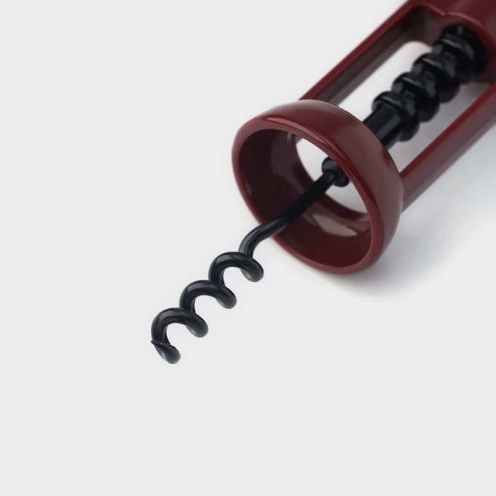 Штопор для вина «Мастак», h=16.5 см, бордовый