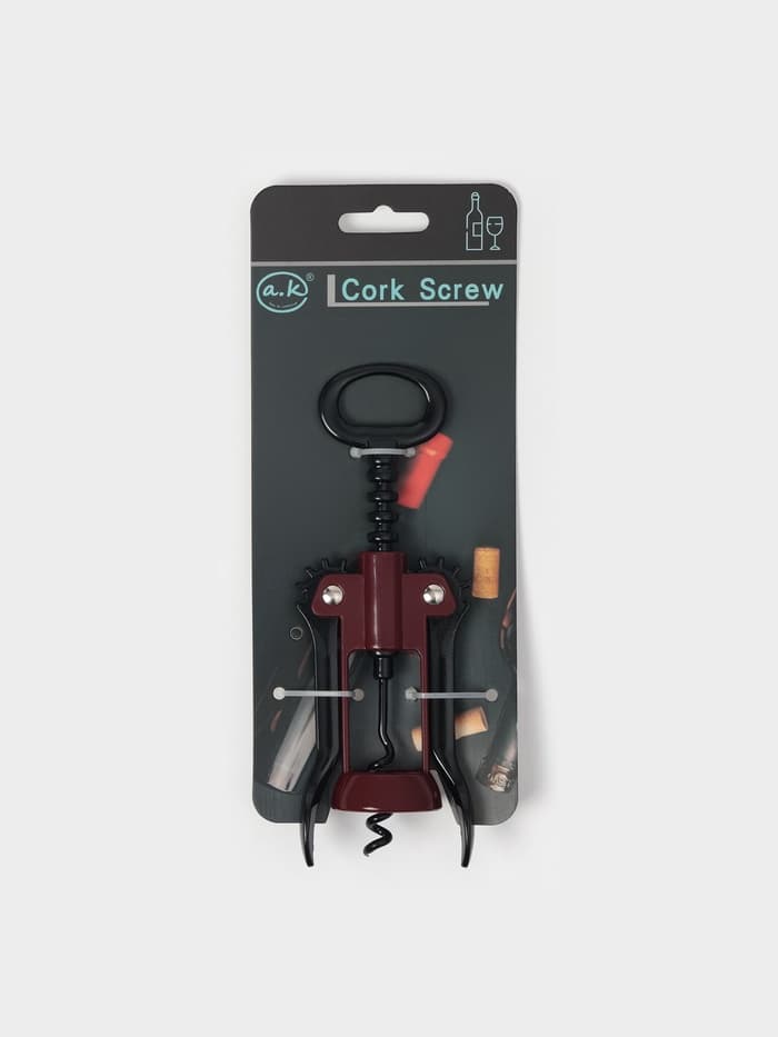 Штопор для вина «Мастак», h=16.5 см, бордовый