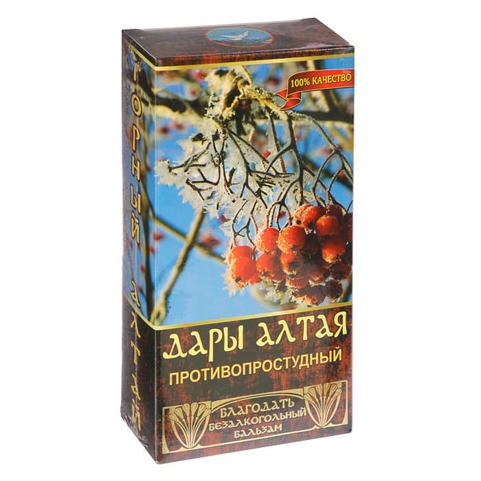 Безалкогольный алтайский бальзам на травах «Дары Алтая» противопростудный, 250 мл